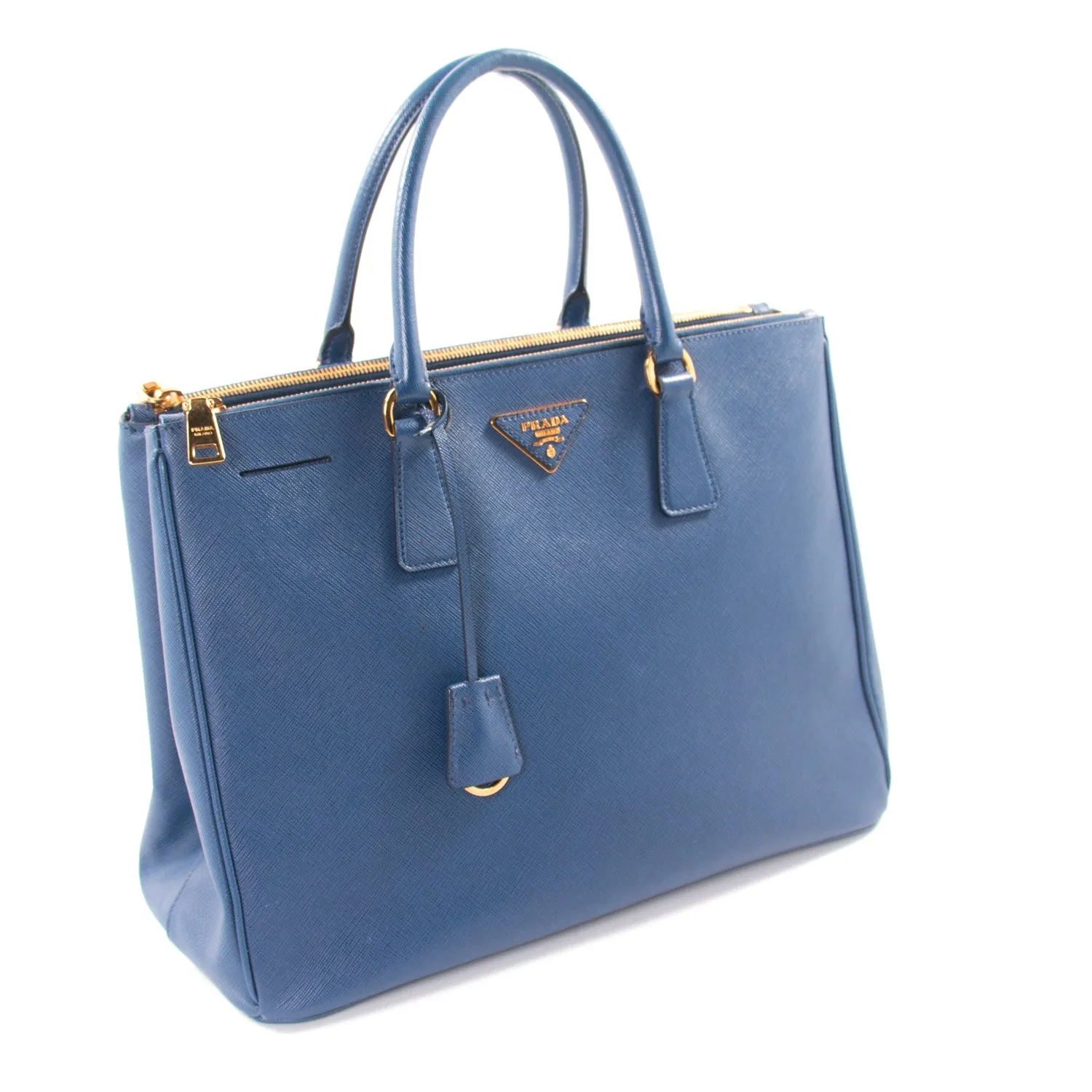 Prada Saffiano Lux Double-Zip Tote Bag