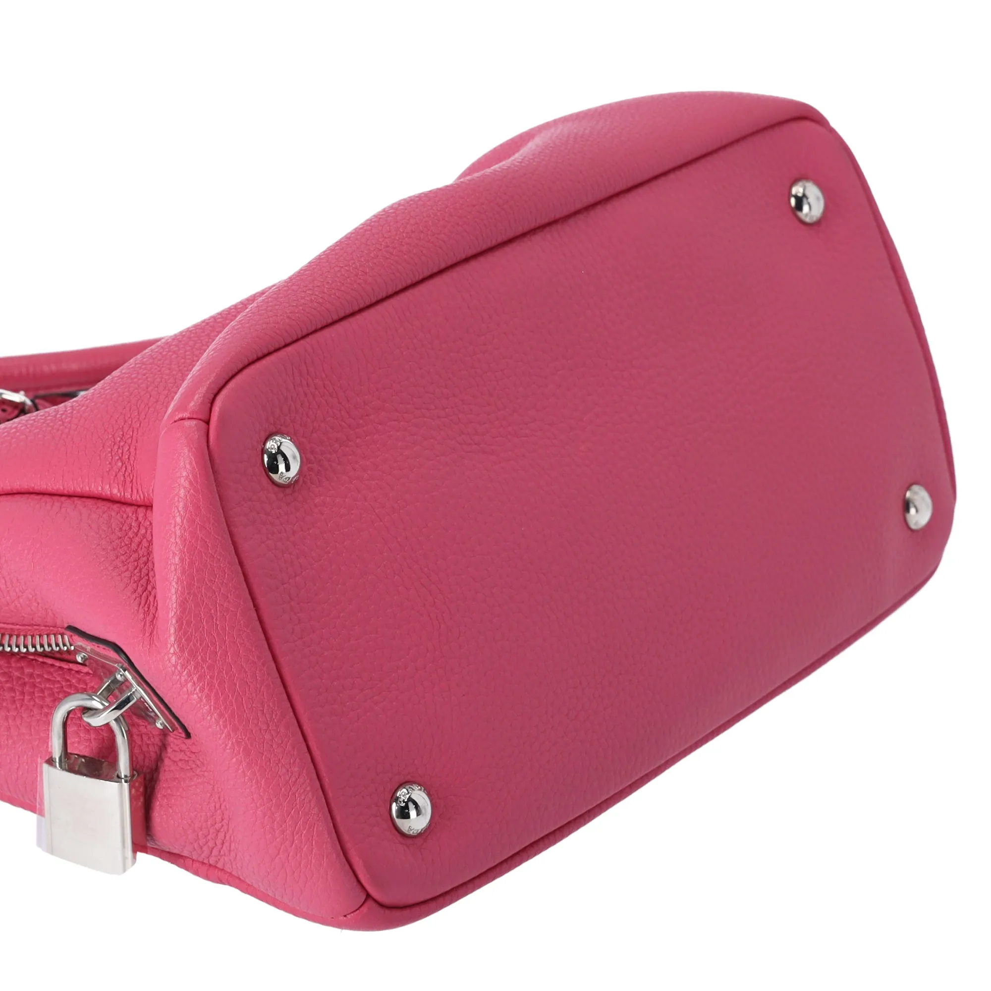 PRADA Triangle Logo Triple Compartment Satchel Handbag BN2853 Pink Leather