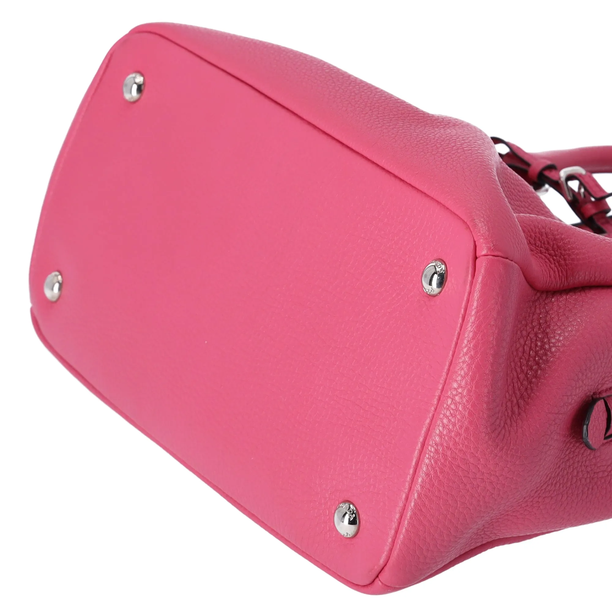 PRADA Triangle Logo Triple Compartment Satchel Handbag BN2853 Pink Leather