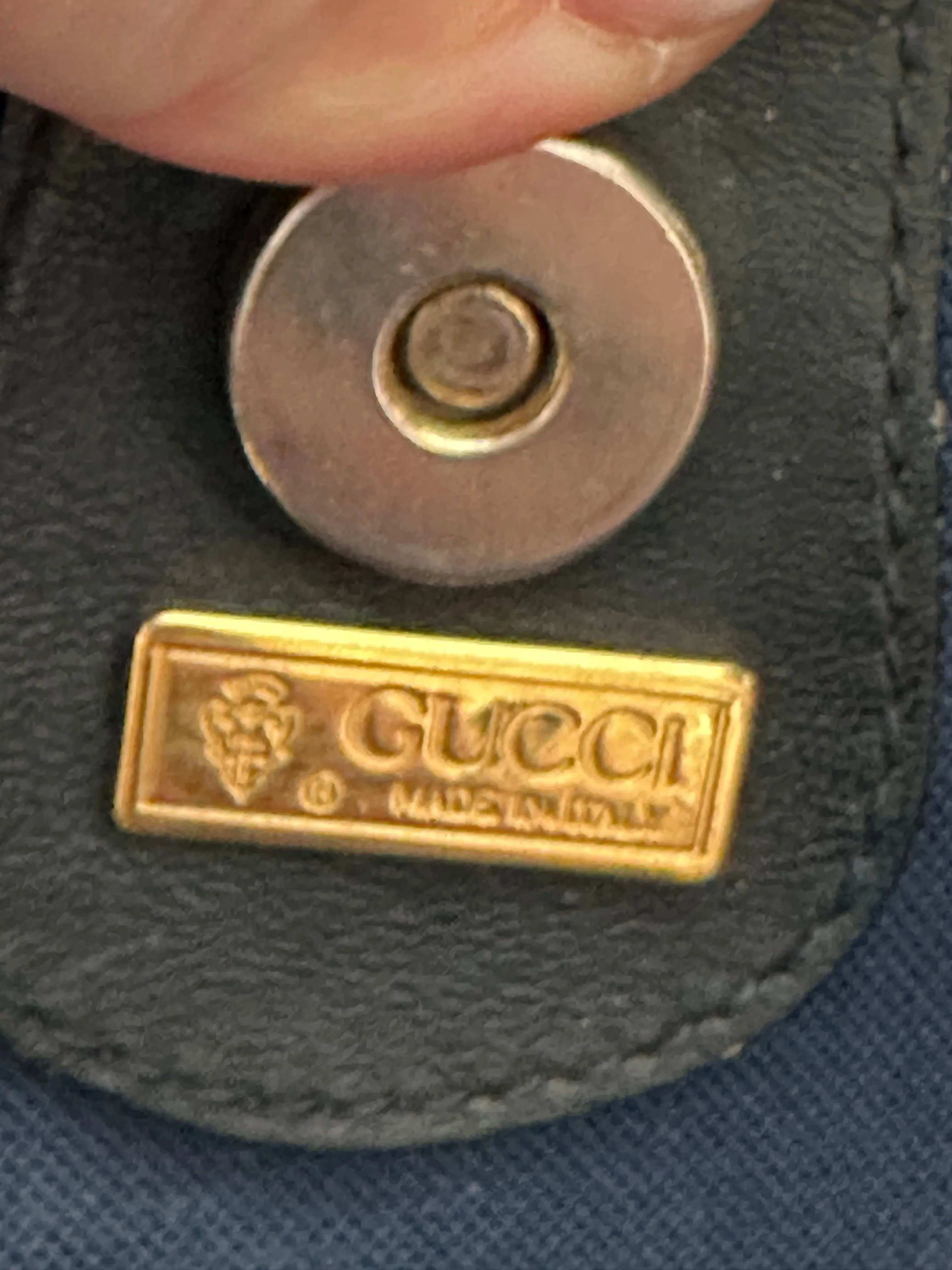 PREOWNED Gucci Tote Bag in Navy Blue