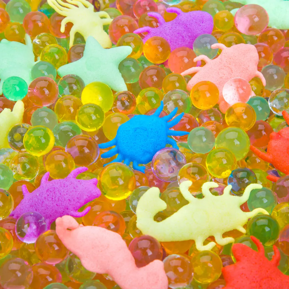 PROLOSO 40 Packet Water Growing Animals Expandable Sea Creatures with Crystal Water Beads