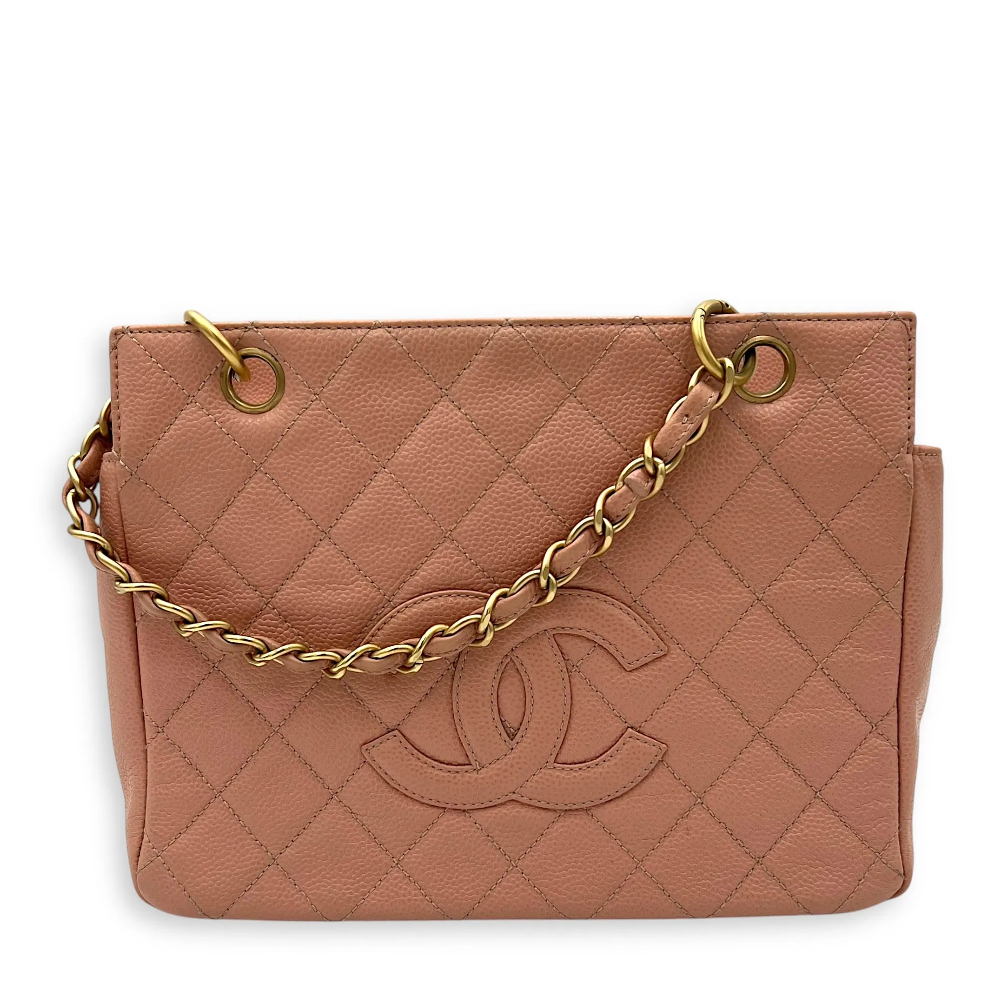 PST Petit Shopping Tote Bag in Caviar Leather   Gold hardware