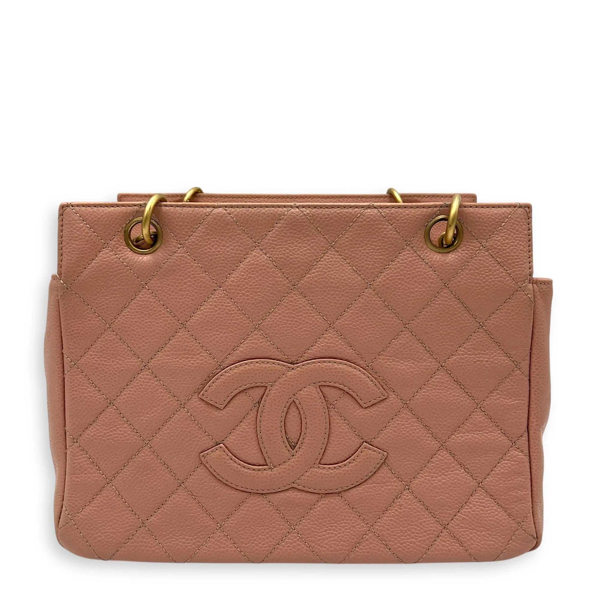 PST Petit Shopping Tote Bag in Caviar Leather   Gold hardware