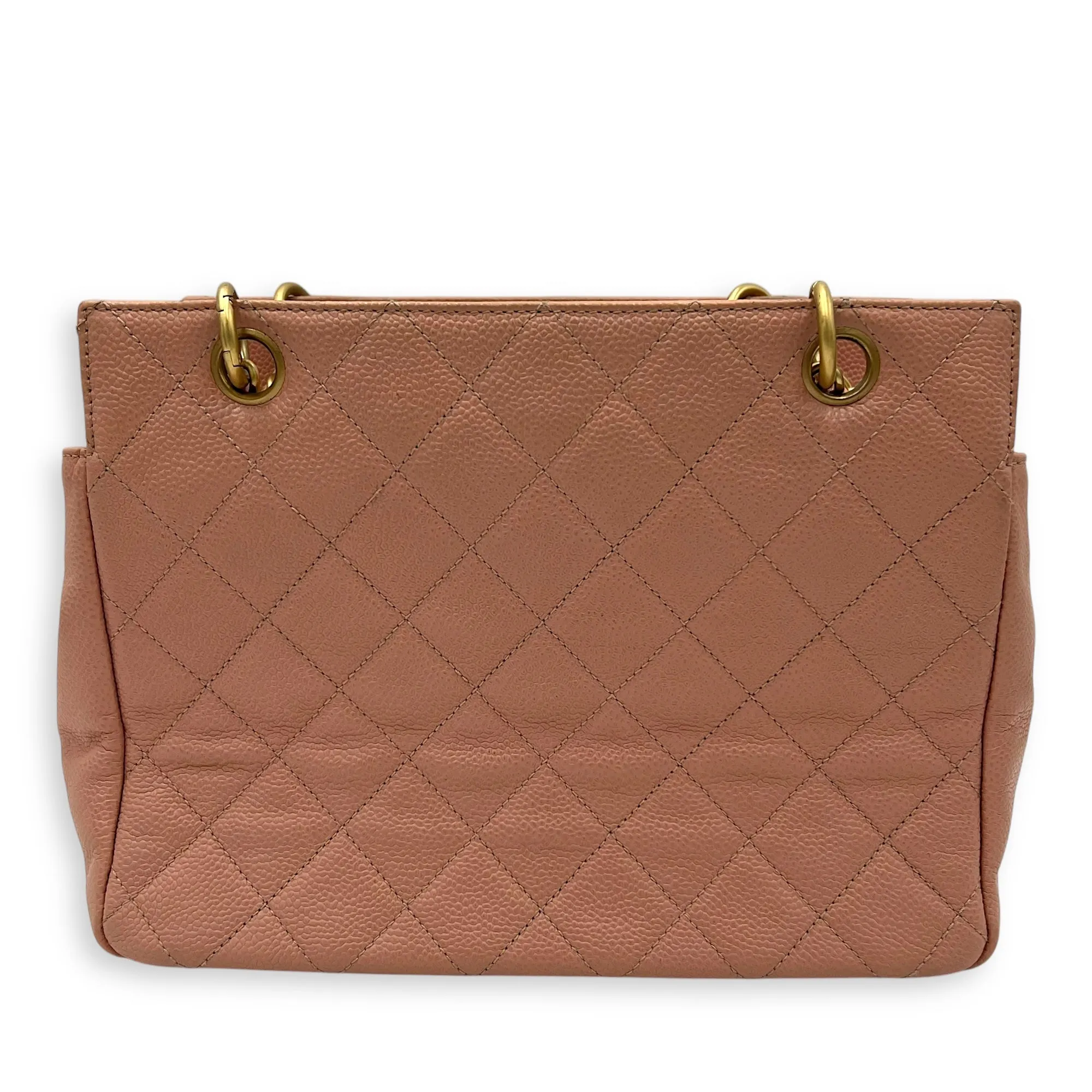 PST Petit Shopping Tote Bag in Caviar Leather   Gold hardware