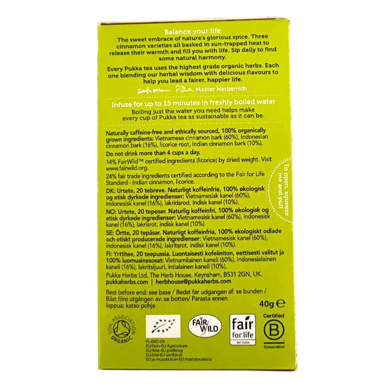 Pukka Three Cinnamon 20 tea bags