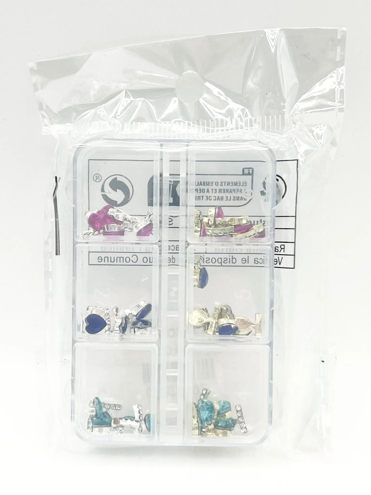 Queen - Nail Charms 10pc - #049 Assorted Hearts with Crystals