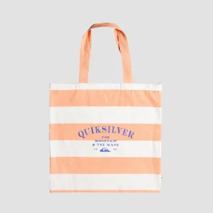 Quiksilver The Classic Tote Bag Peach Pink Print Stripe - Womens