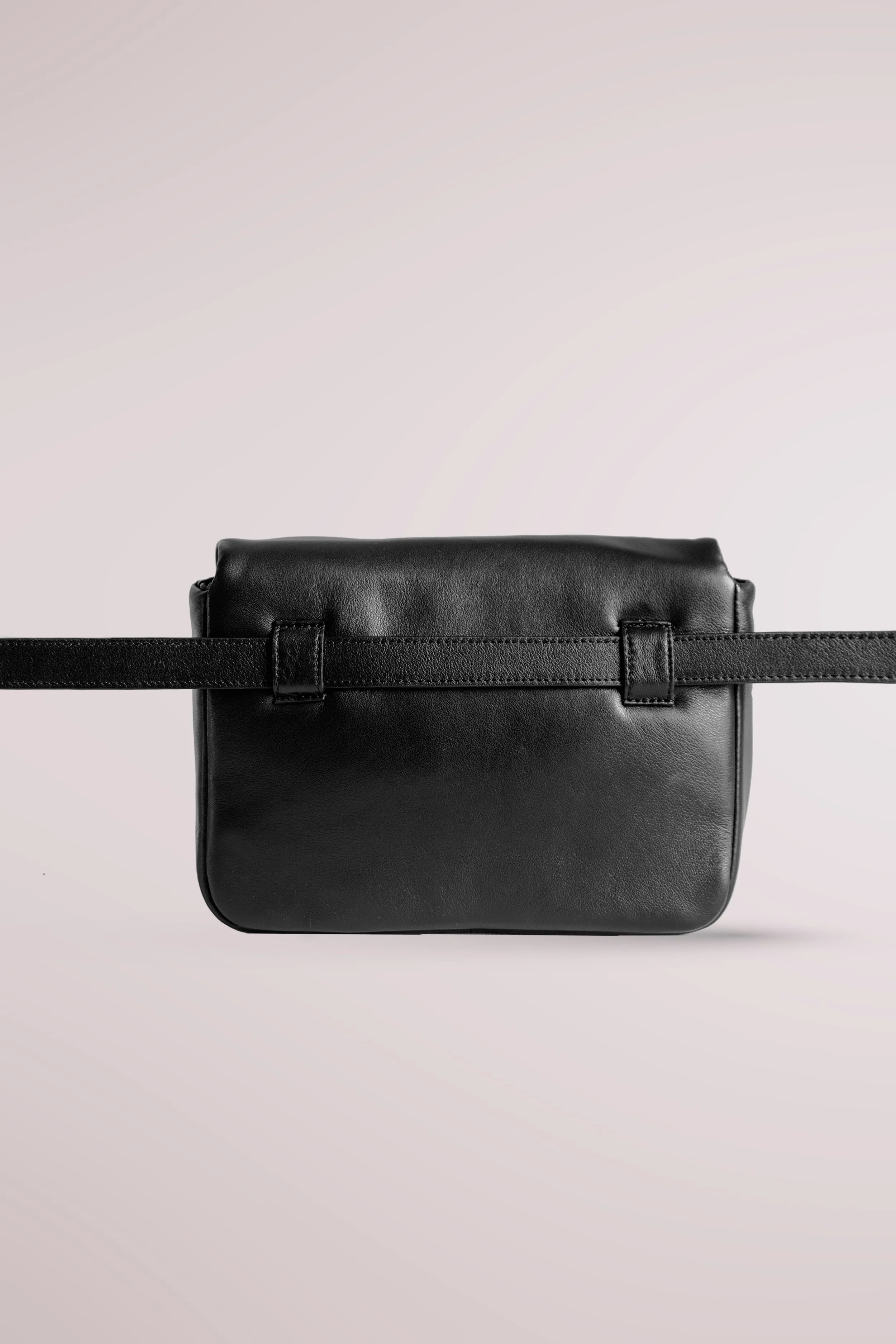 QUILTED FANNY PACK AND BAG BLACK