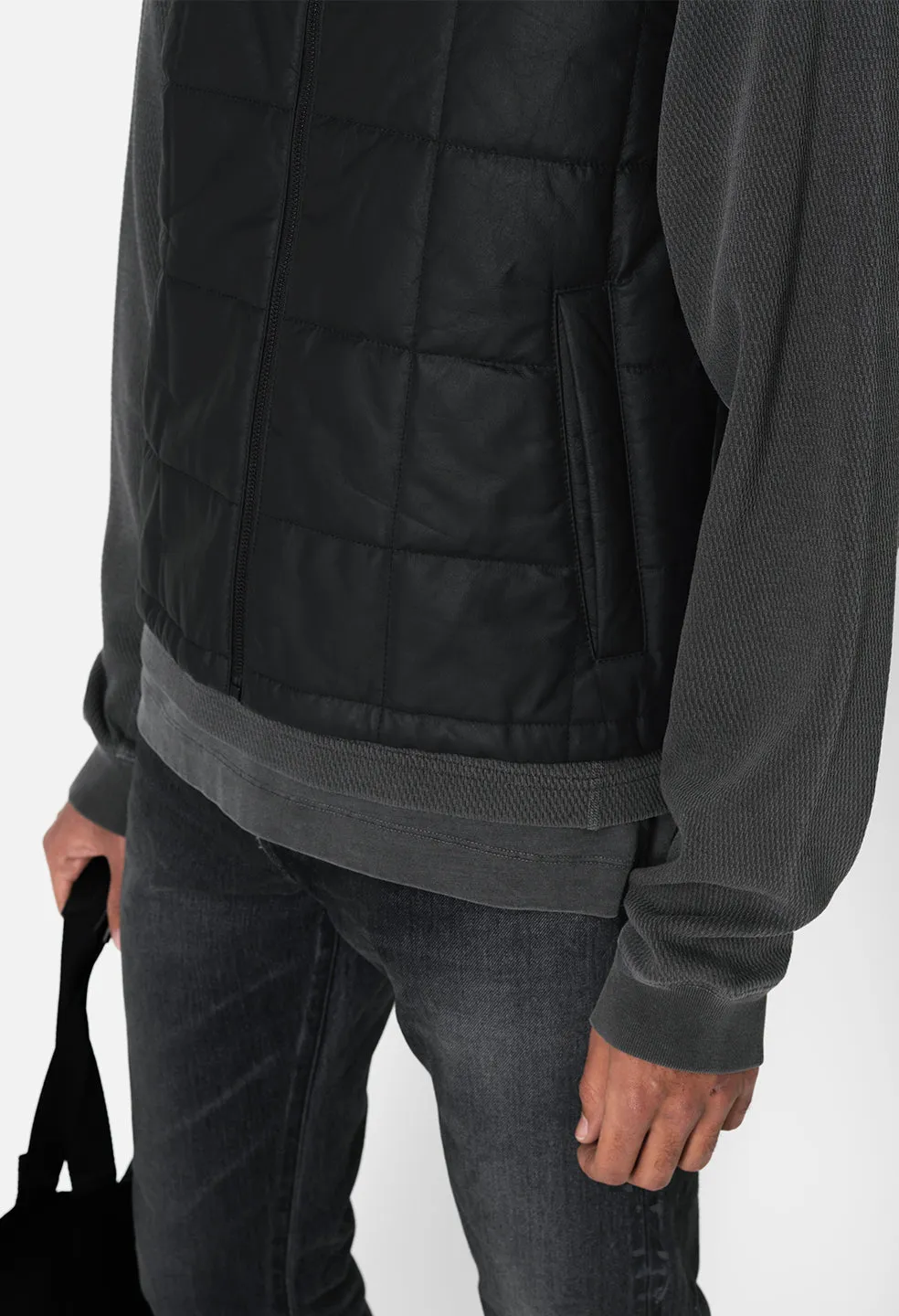 Quilted Leather Vest / Black