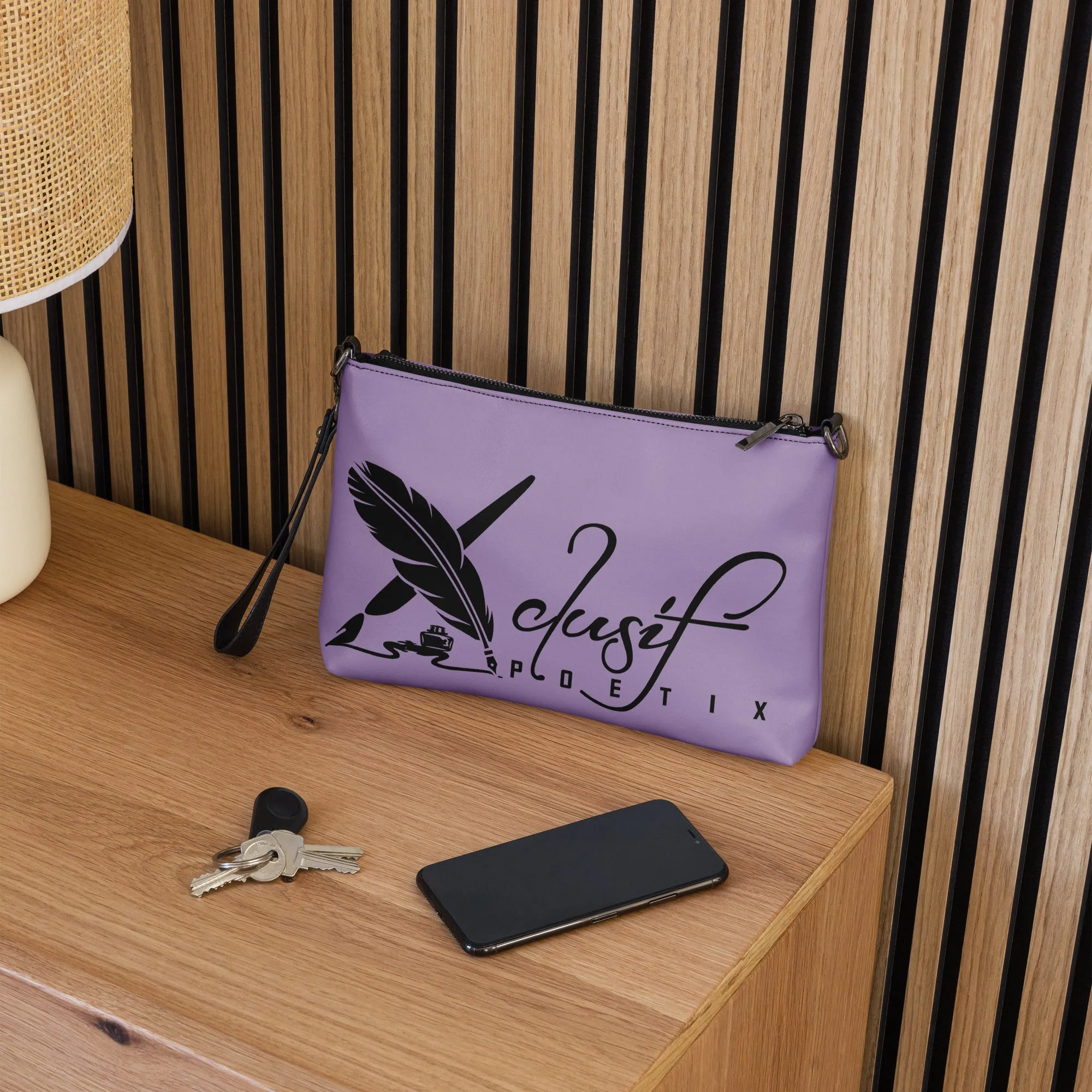 "LOVE ALWAYS WINS" BY XCLUSIF POETIX LIGHT PURPLE Crossbody bag