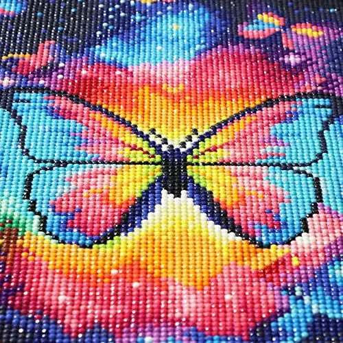 Rainbow Butterfly Starry Night Time Sky DIY 5D Diamond Painting  Cross Stitch Full Round Diamond Embroidery Kits Home Decor 12 x 16 Inch