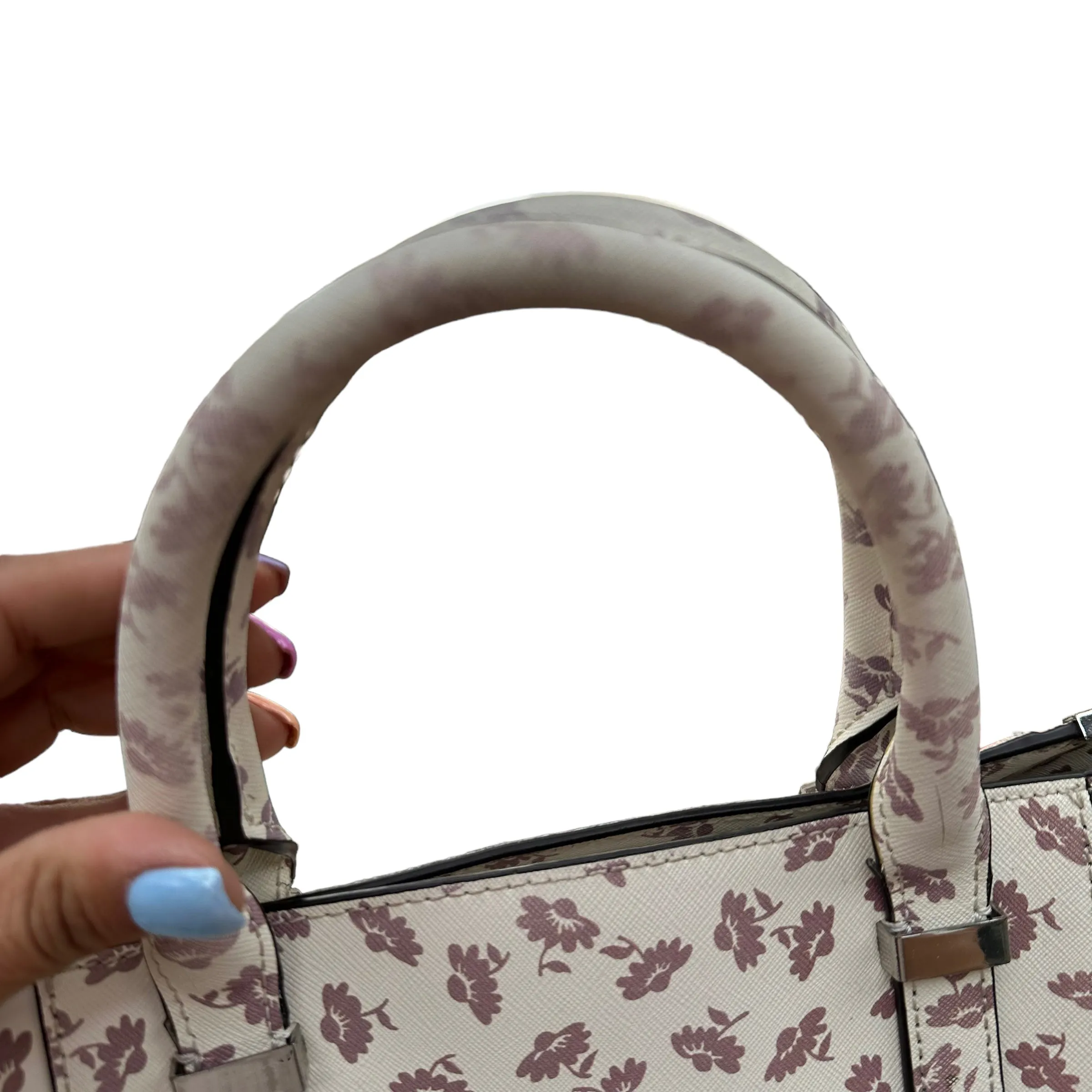 REBECCA MINKOFF WHITE FLORAL SATCHEL W SHOULDER STRAP - 100
