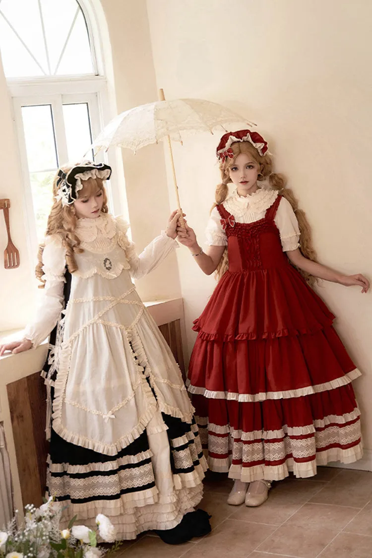 Red [Lily] Multi-Layered Ruffle Lace Classic Elegant Lolita Jsk Dress