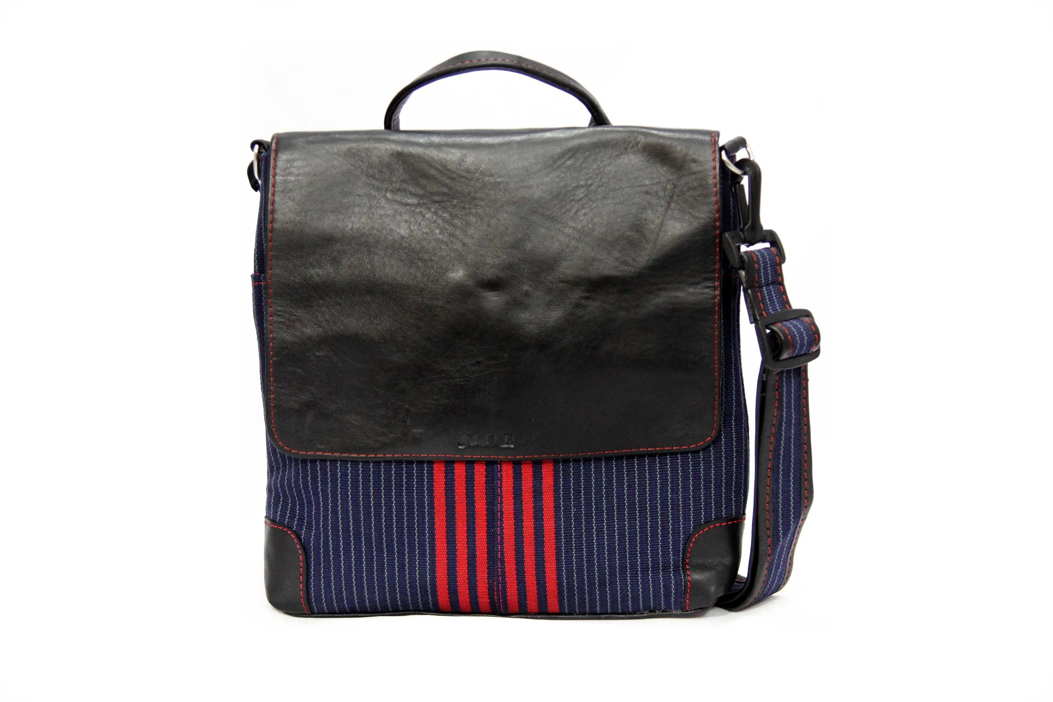 Redstripe Crossbody Aso Oke Bag