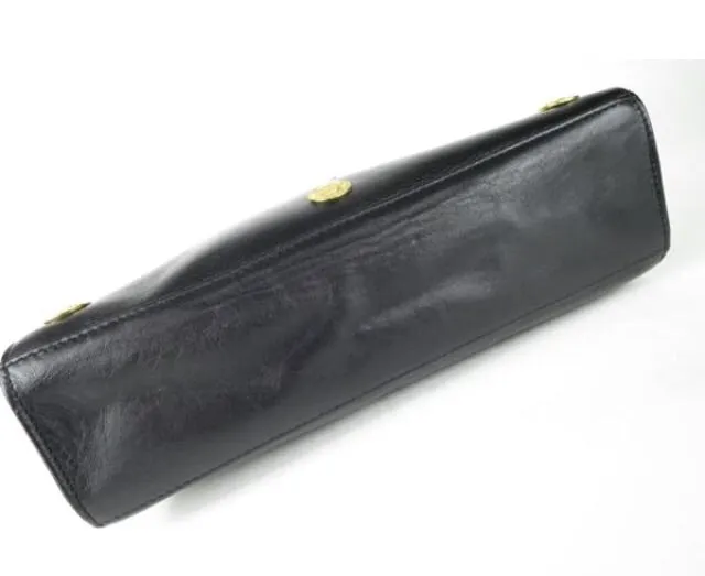 Reserved for Tammy. Vintage Gianni Versace black leather tote shoulder bag with big golden medusa motif and gold tone long chain straps. Too Gorgeous like Lady Gaga.