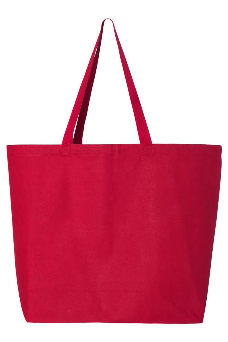 Retro Small Town Christmas Canvas Jumbo Tote