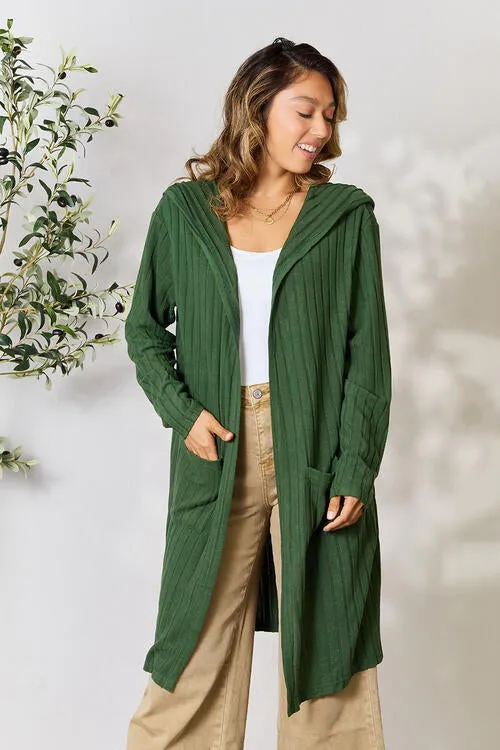 Ribbed Cardigan With Pockets [5 Colors]
