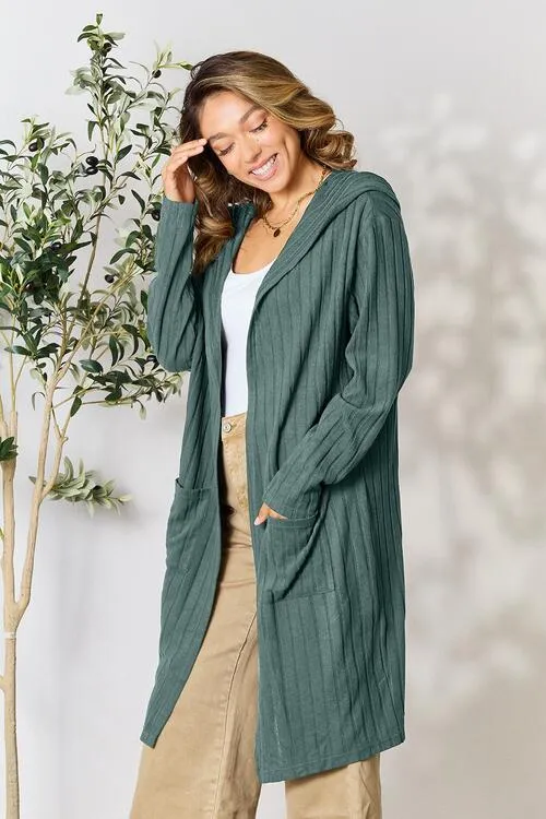 Ribbed Cardigan With Pockets [5 Colors]