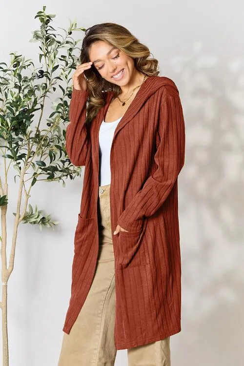 Ribbed Cardigan With Pockets [5 Colors]