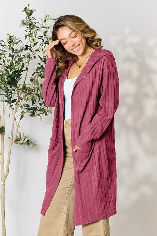 Ribbed Cardigan With Pockets [5 Colors]