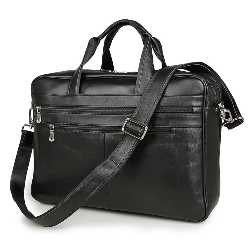 ROCKCOW Full Grain Leather Briefcase Men Leather Messenger Shoulder Bag