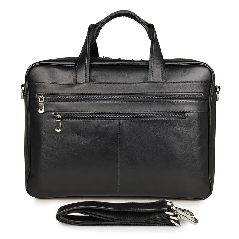 ROCKCOW Full Grain Leather Briefcase Men Leather Messenger Shoulder Bag