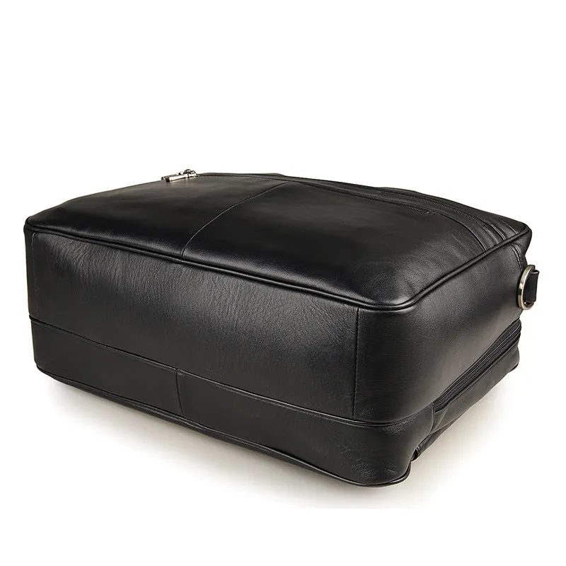 ROCKCOW Full Grain Leather Briefcase Men Leather Messenger Shoulder Bag