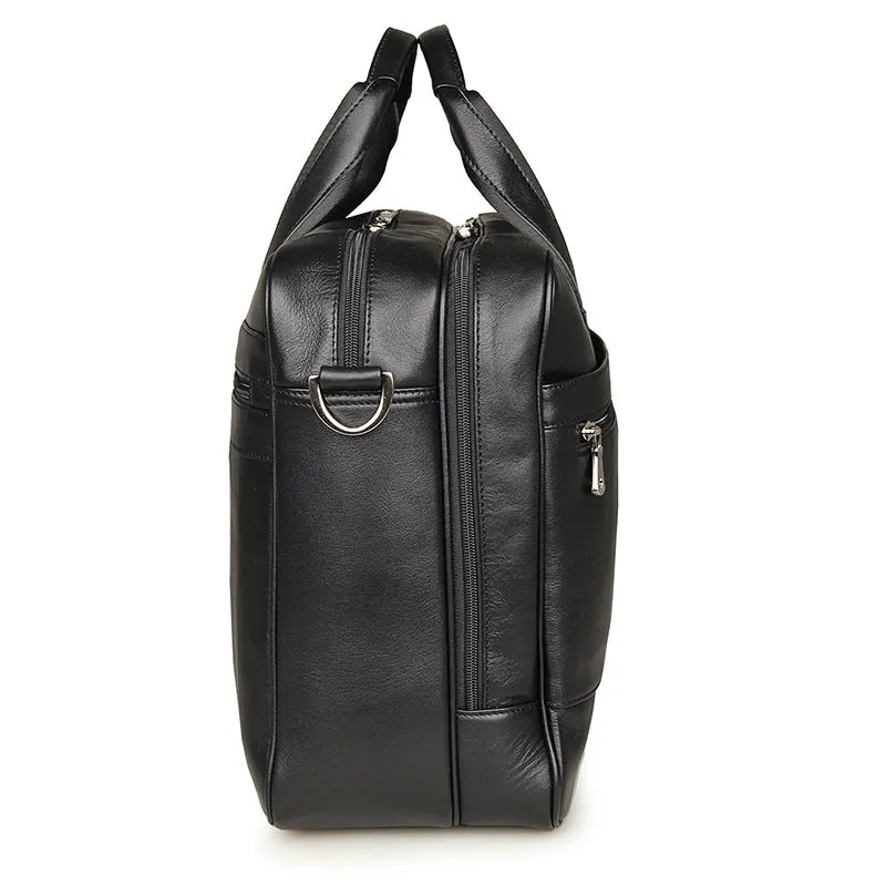 ROCKCOW Full Grain Leather Briefcase Men Leather Messenger Shoulder Bag