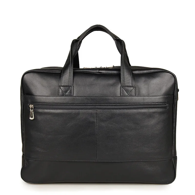 ROCKCOW Full Grain Leather Briefcase Men Leather Messenger Shoulder Bag