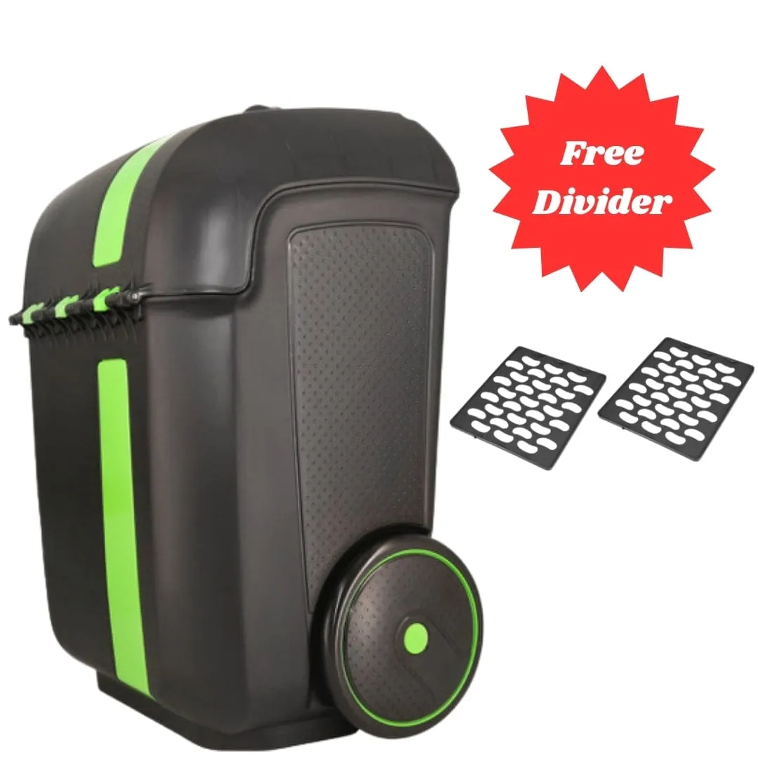 Rolo Xl School Trolley Bag   Free Dividers Black & Green