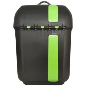 Rolo Xl School Trolley Bag   Free Dividers Black & Green