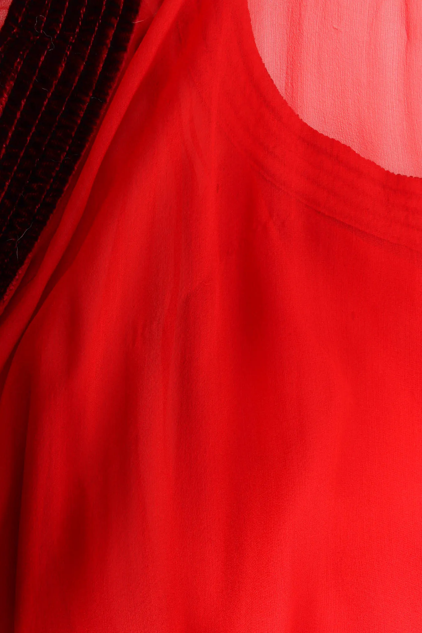 Rose Flocked Velvet Silk Panel Dress