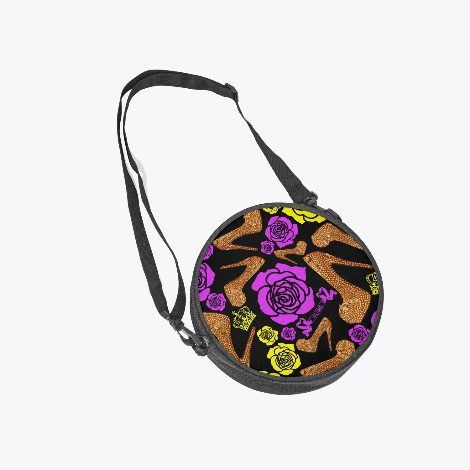 Round Satchel Bag 'Purple Gold'