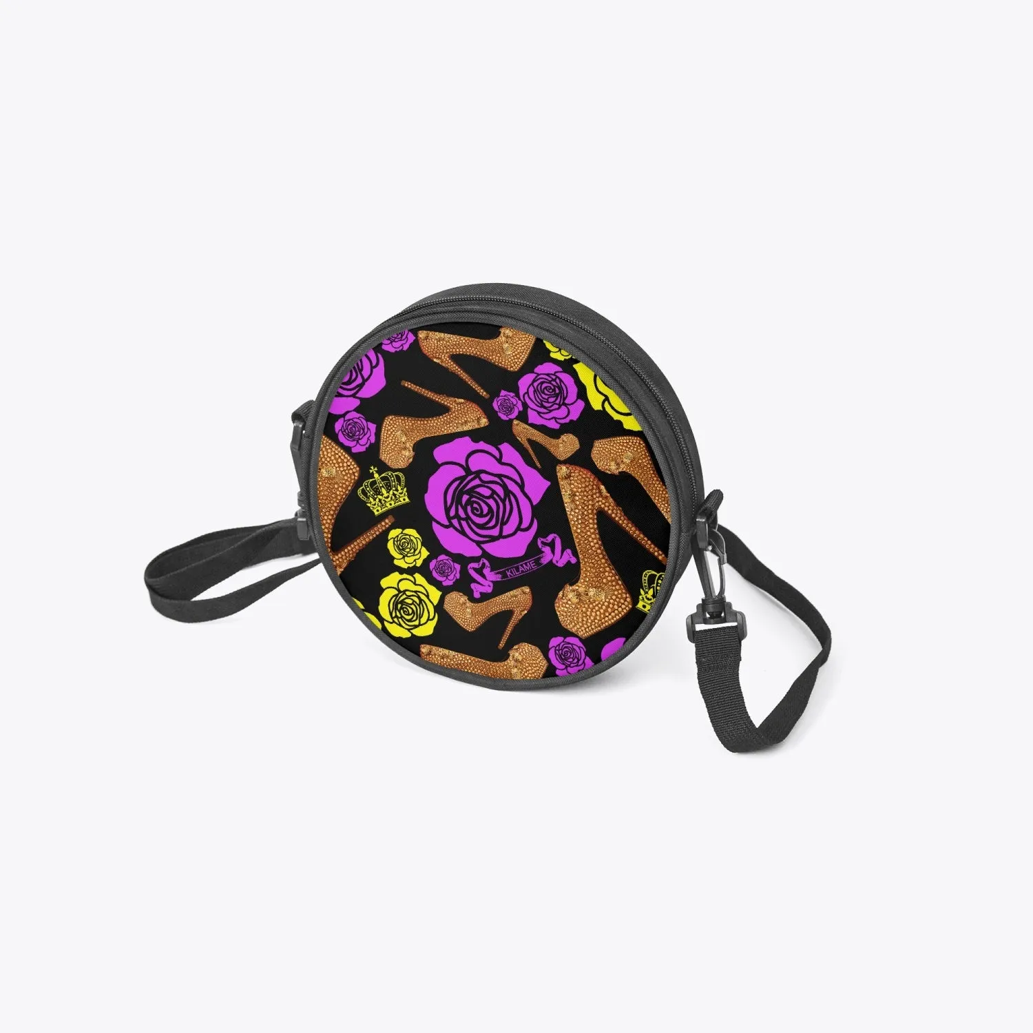 Round Satchel Bag 'Purple Gold'