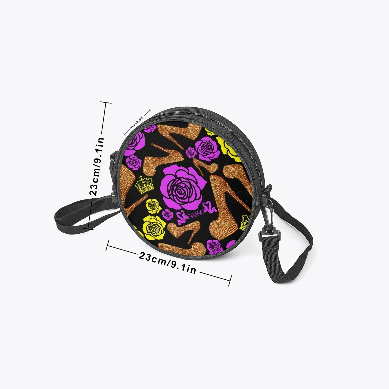 Round Satchel Bag 'Purple Gold'