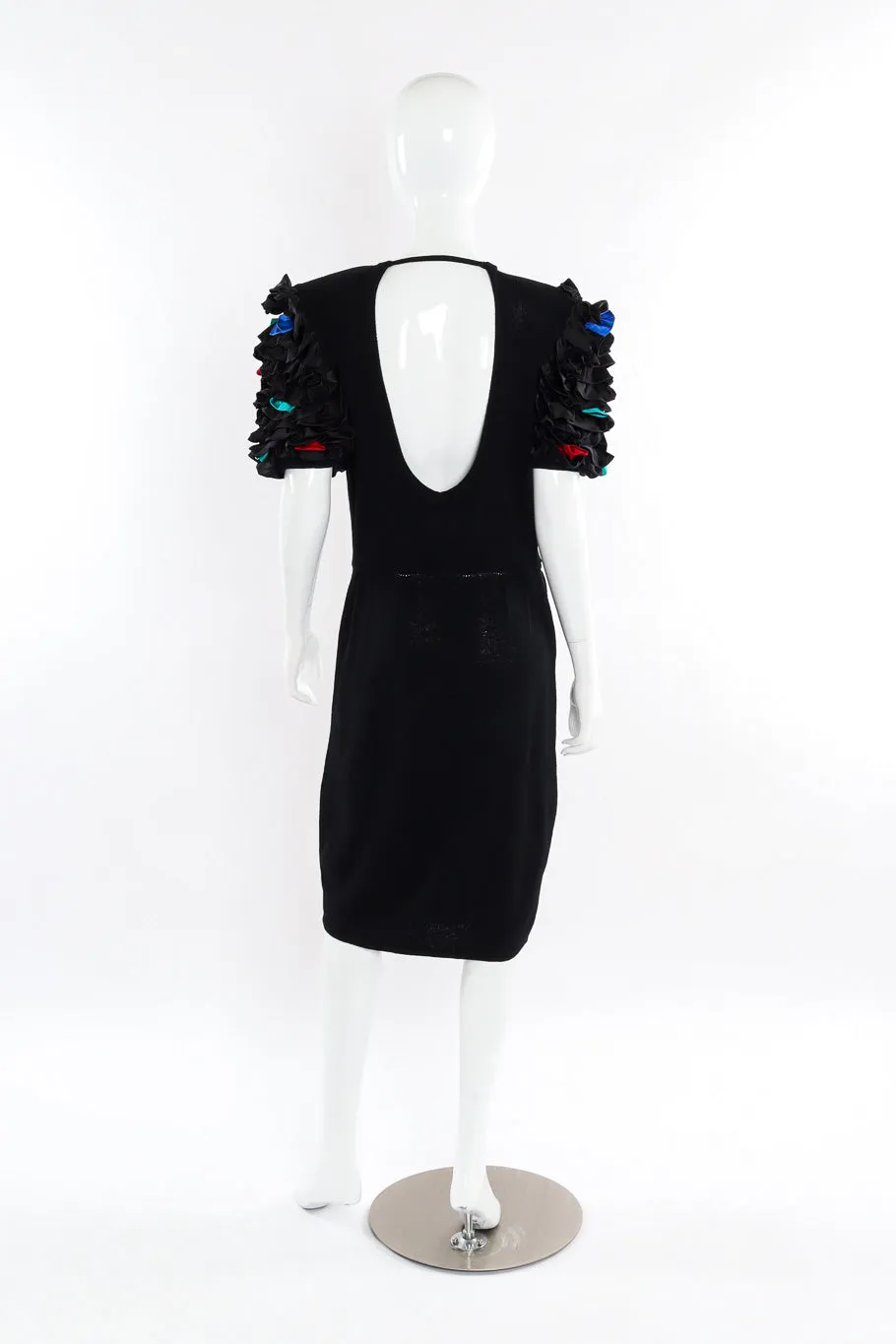 Ruffle Sleeve Backless Knit Dress
