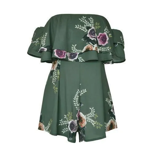 Ruffled Off-Shoulder Romper