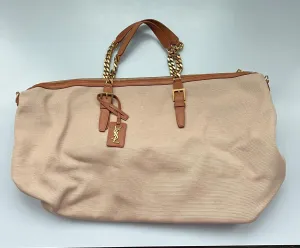 Saint Laurent Natural Canvas and Lether Duffel Bag