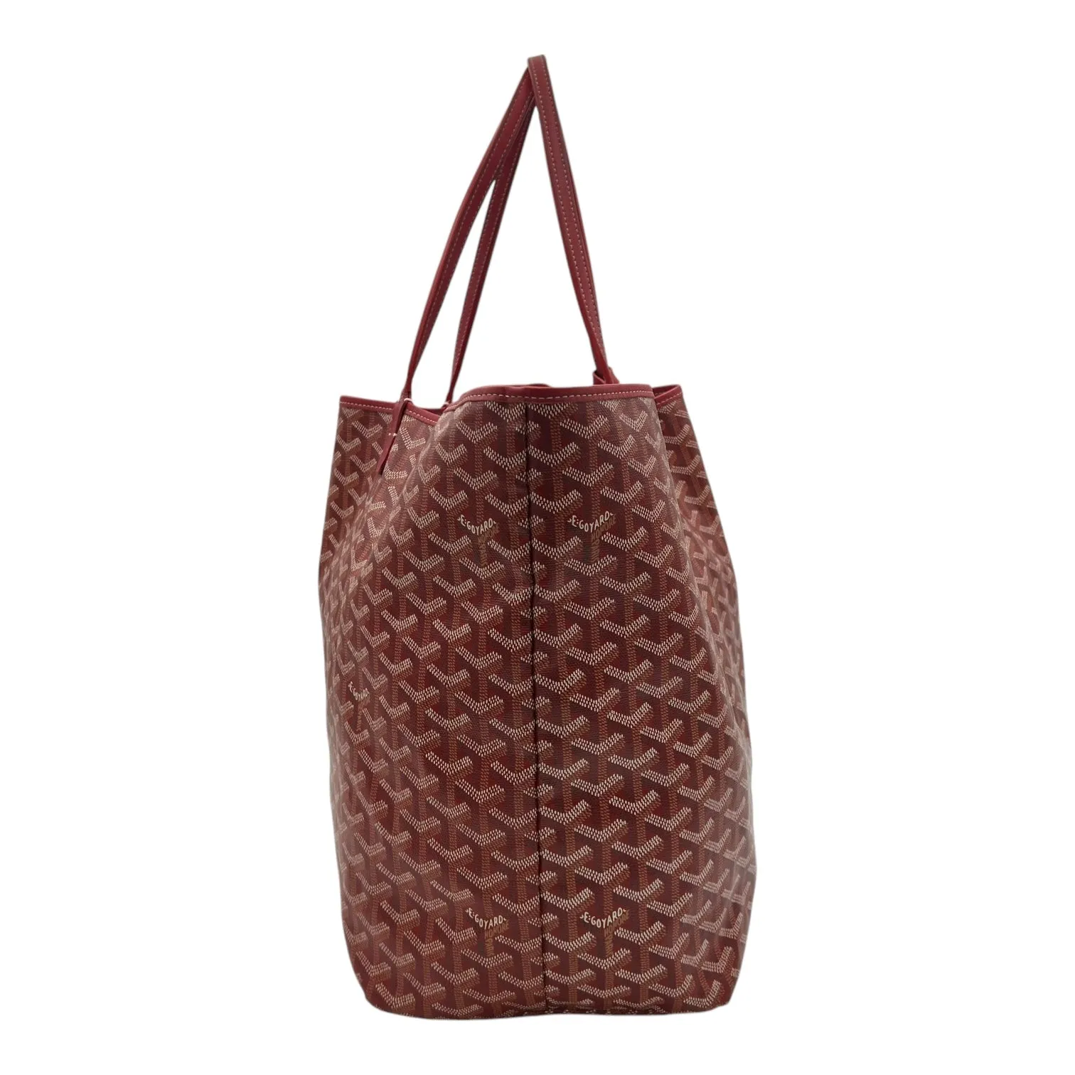 Saint Louis GM Red Tote Bag in Coated Canvas, Silver hardware