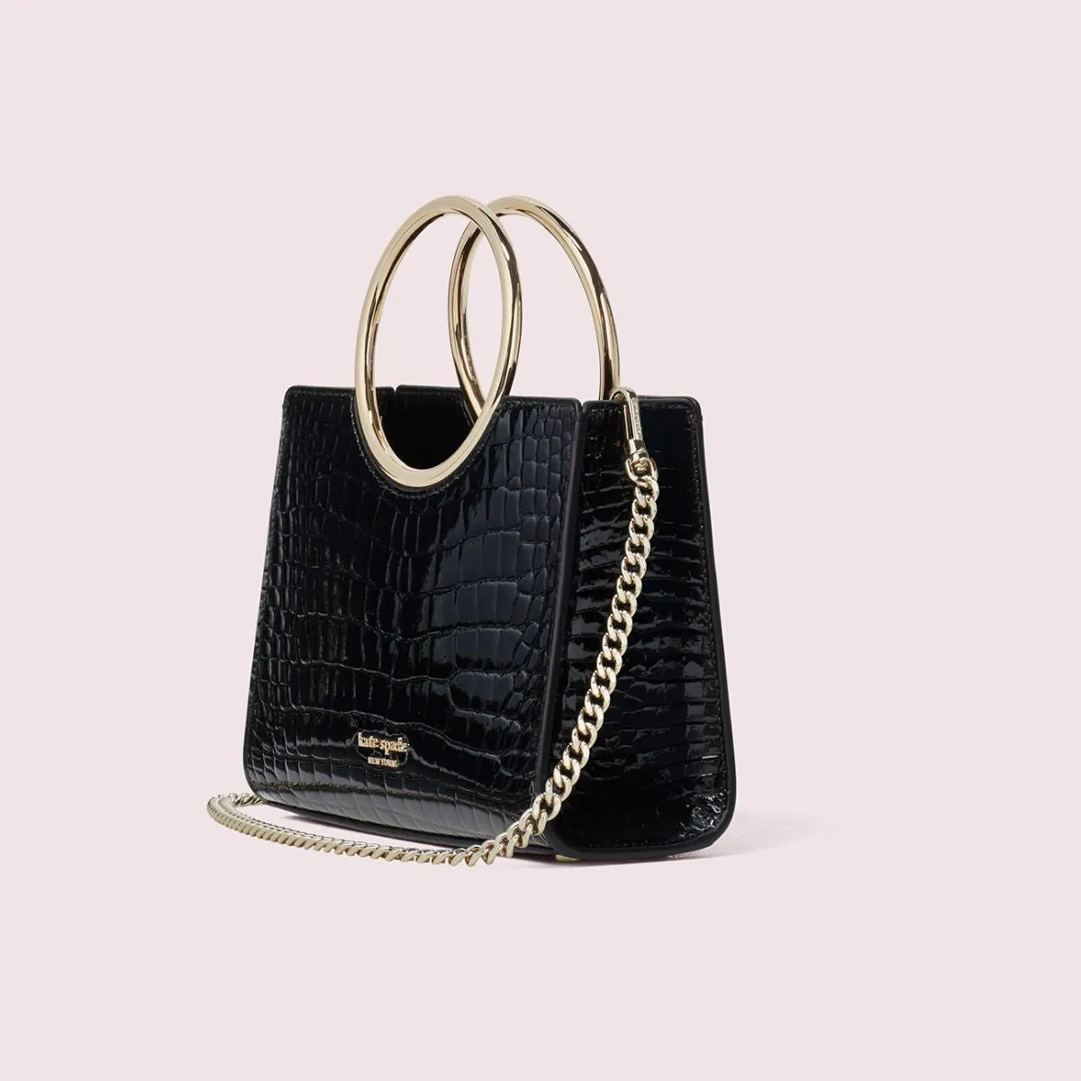 Sam Croc Embossed Bracelet Black Mini Satchel Bag