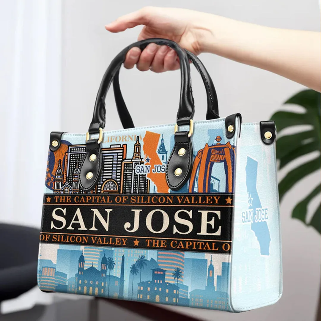 San Jose-Inspired Leather Handbag by CHRISTIANARTBAG – Silicon Valley Elegance - CABLTHB02010424.