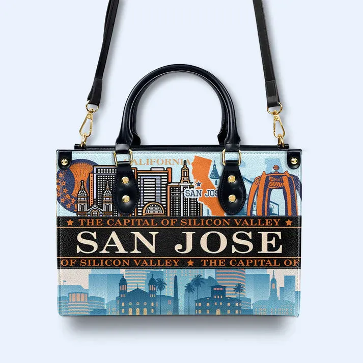 San Jose-Inspired Leather Handbag by CHRISTIANARTBAG – Silicon Valley Elegance - CABLTHB02010424.