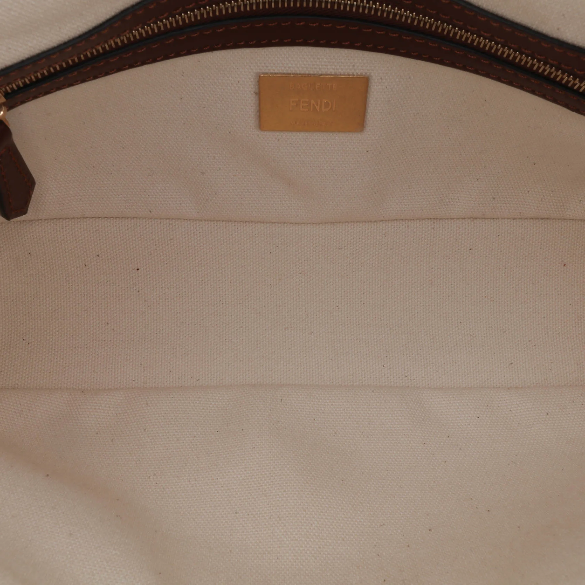 Sarah Coleman Zucca Embroidered Canvas Fish Eye Vertigo Baguette Satchel