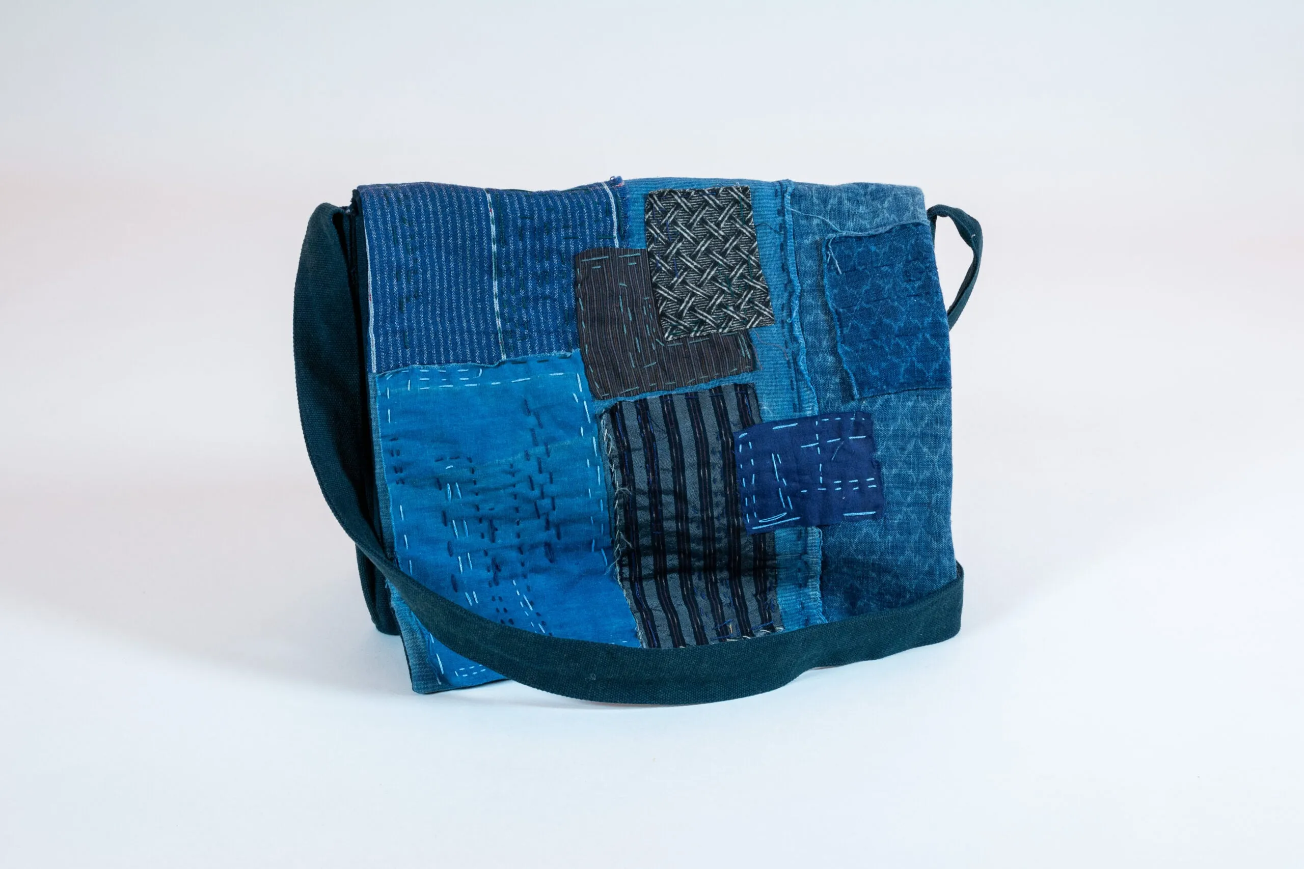Satchel of Vintage Indigo Boro Cloth