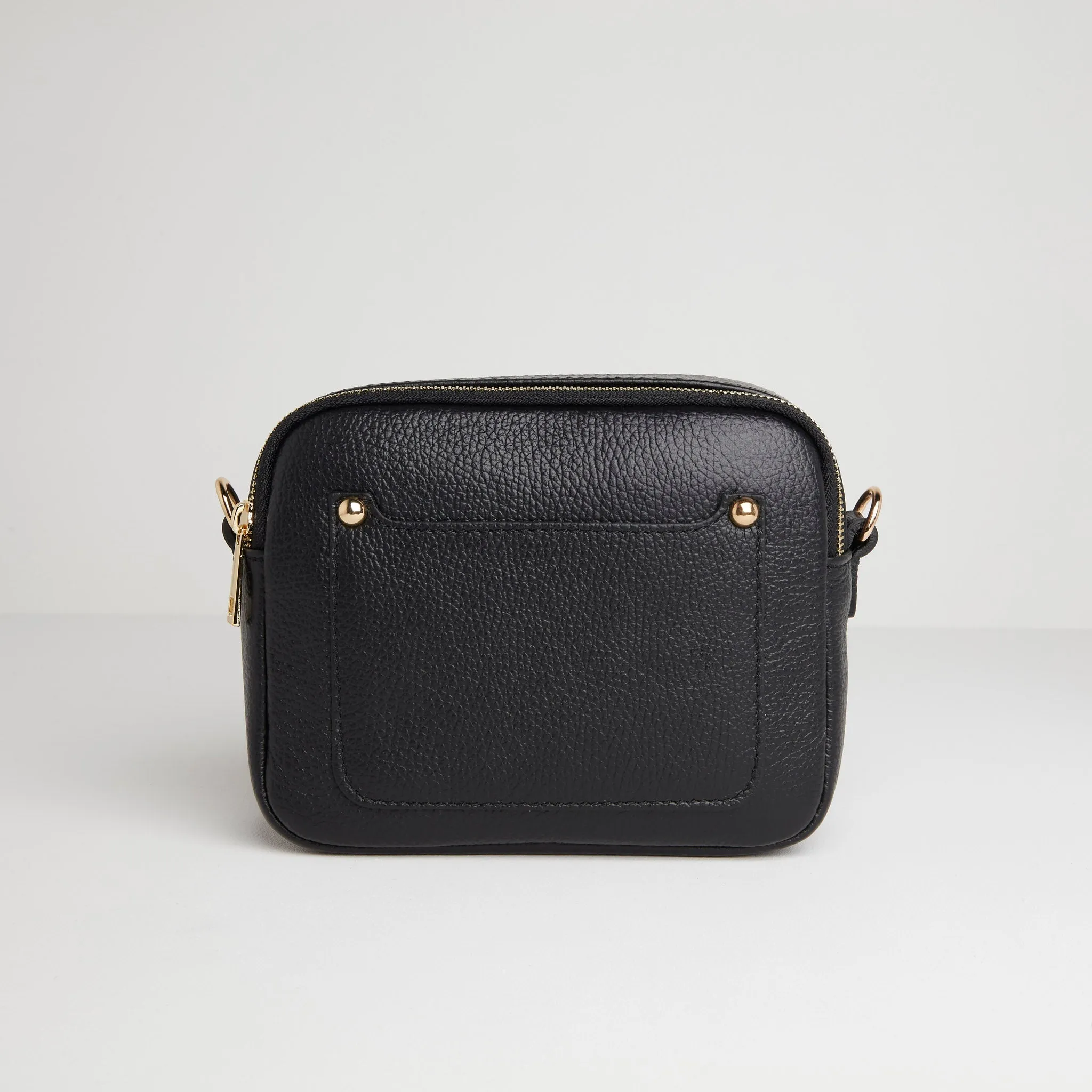 Sienna Crossbody Bag in Black with Black and Silver Sparkle Strap