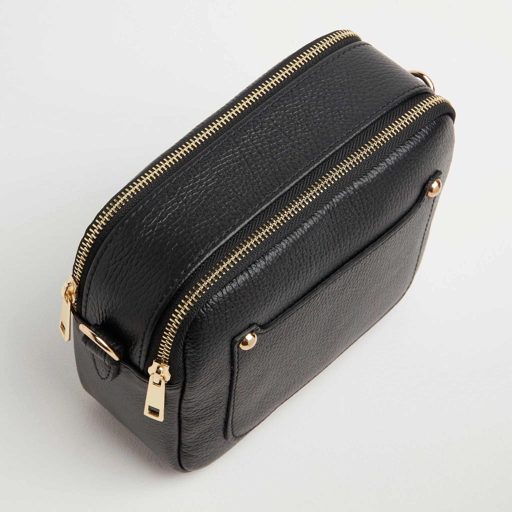 Sienna Crossbody Bag in Black with Black and Silver Sparkle Strap