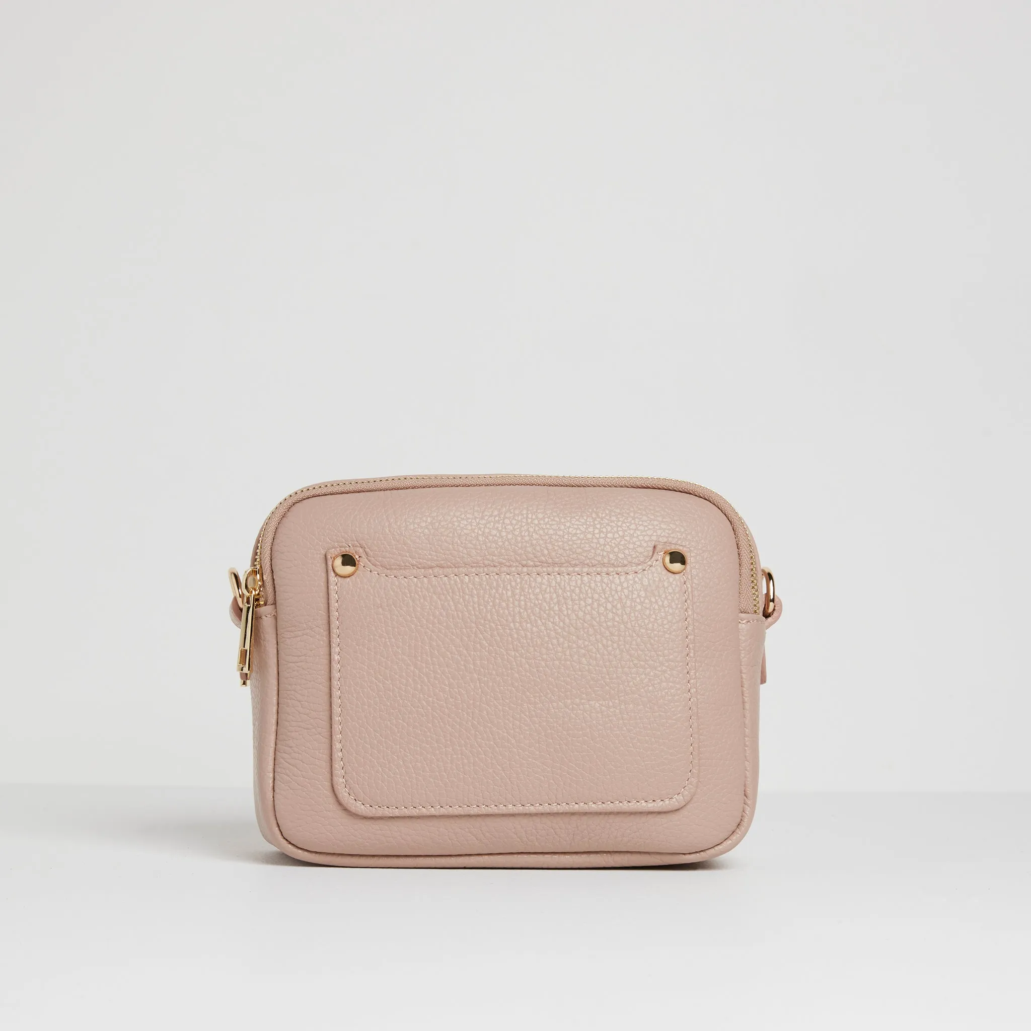 Sienna Crossbody Bag in Blush with Light Pink Leopard Print Strap