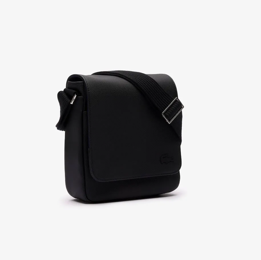 Slimline Flap Cross Satchel Black