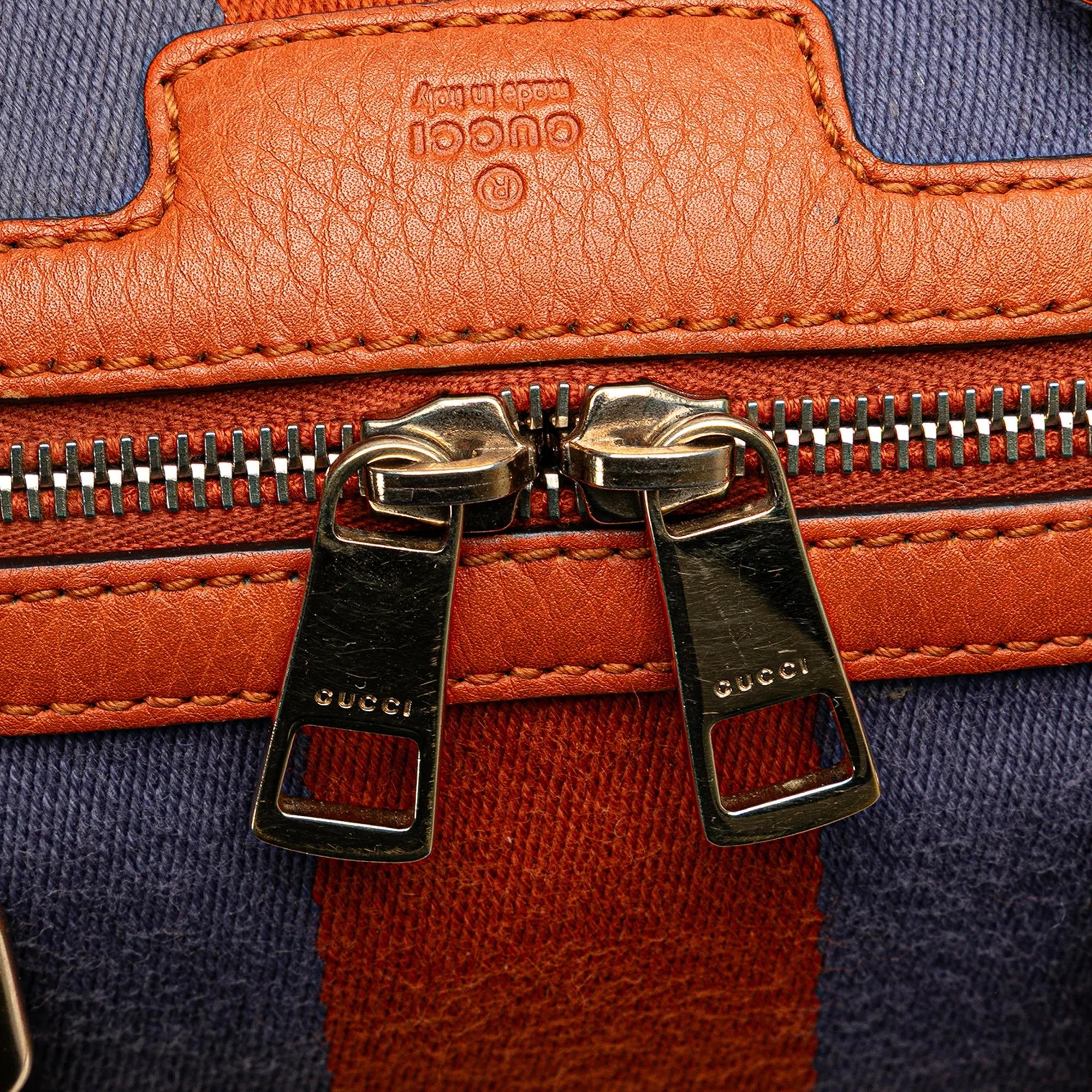 Small Leather Web Joy Boston Bag