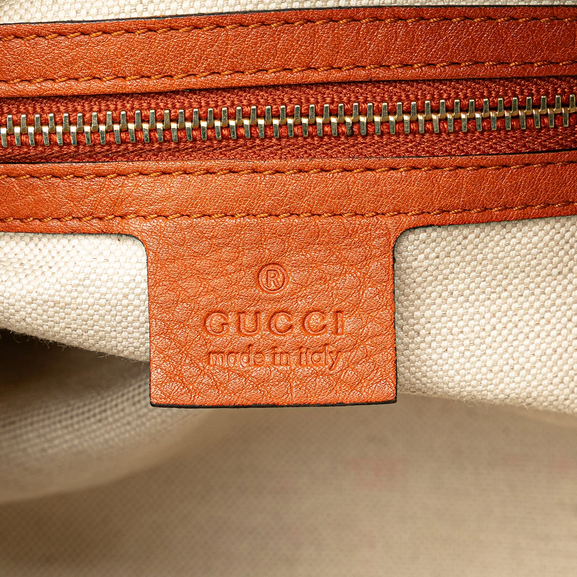 Small Leather Web Joy Boston Bag